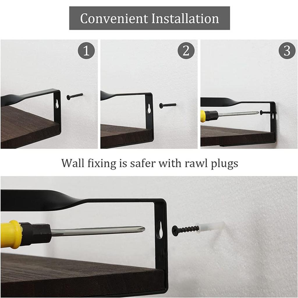 Sturdy Wall Mounted Floating Shelves Multipurpose Floating Shelves Practical Wood Wall Mounted Holder for Bathroom