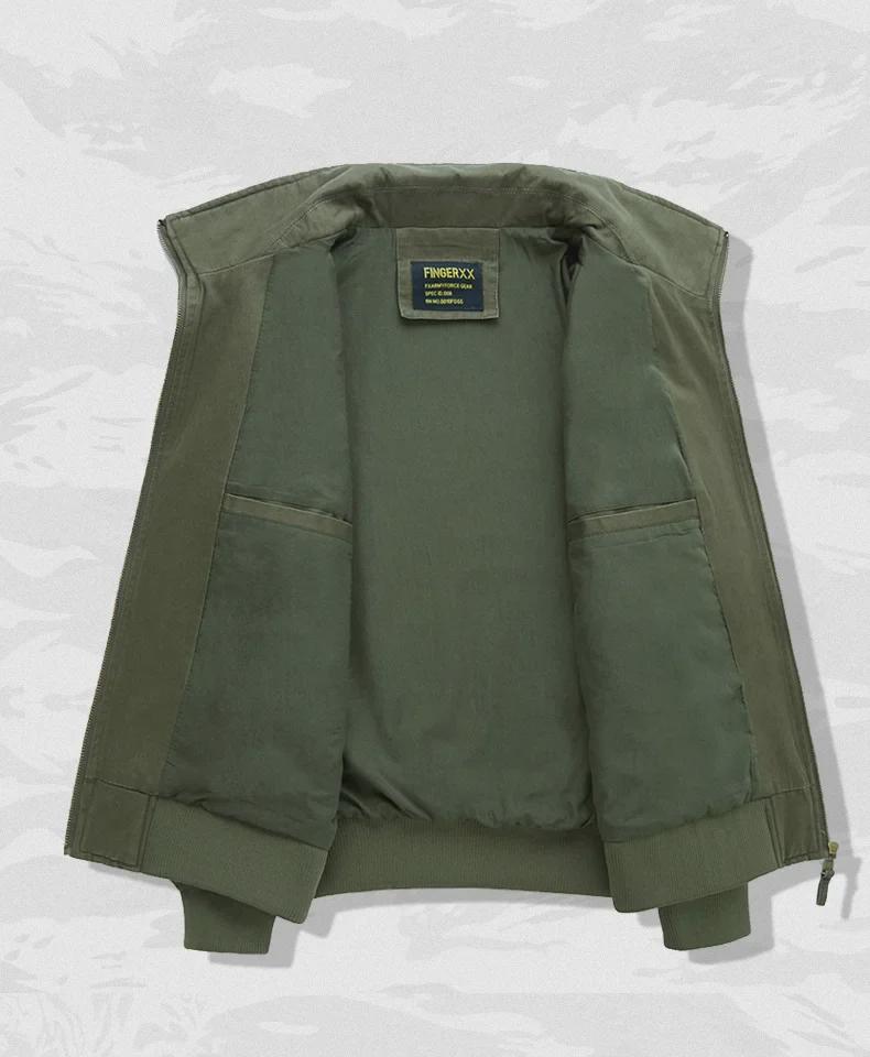 Męska Wiosenno-Jesienna Moda Odzież Robocza Kurtka Baseballowa Typu Pilotka - Duży Rozmiar Casualowa