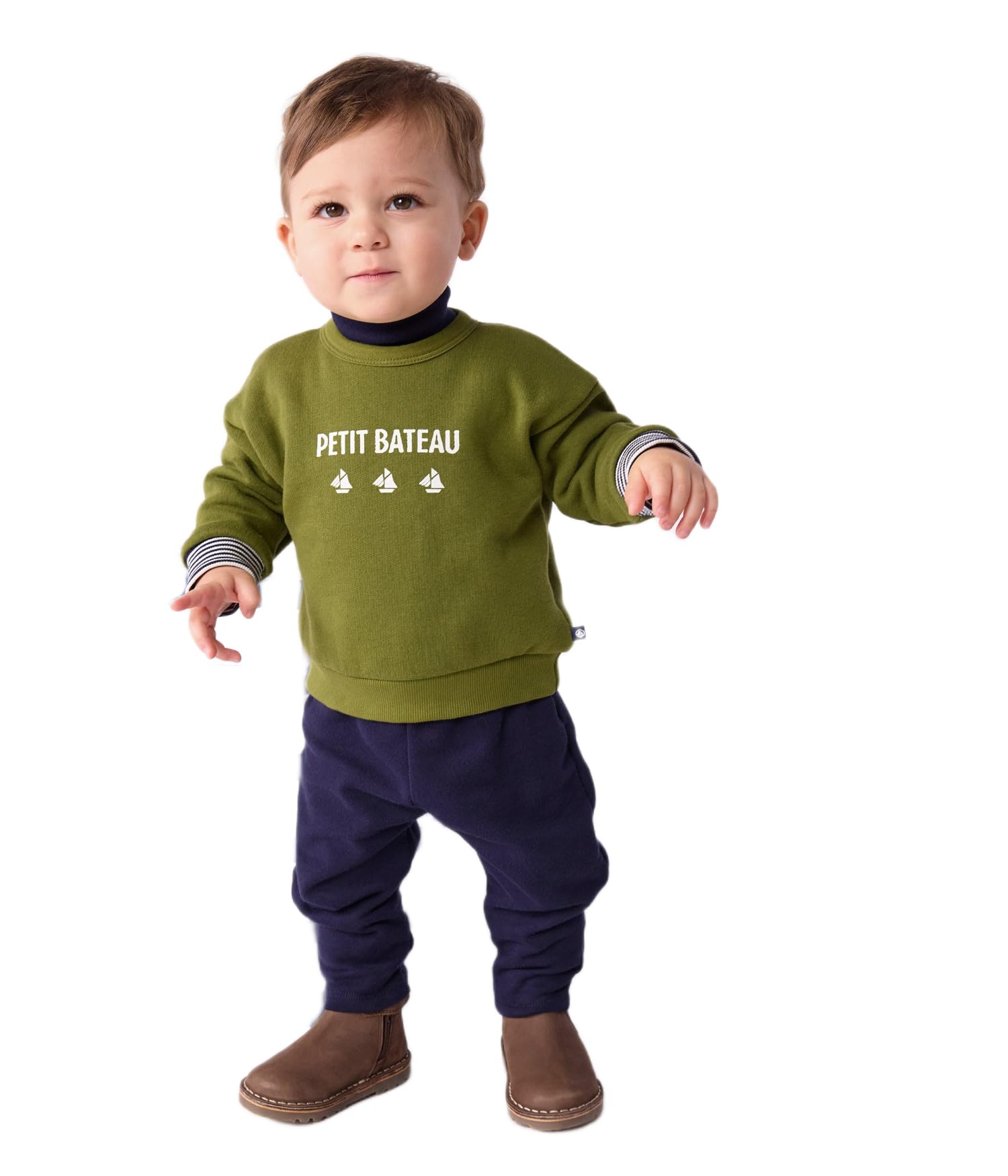 

Petit Bateau Свитшот Пуловер A0E07 Хаки 12 месяцев 74см