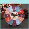 Elegant Retro Round Wooden Wall Clock With Wine Fruit Bread Design For Home Office Bar