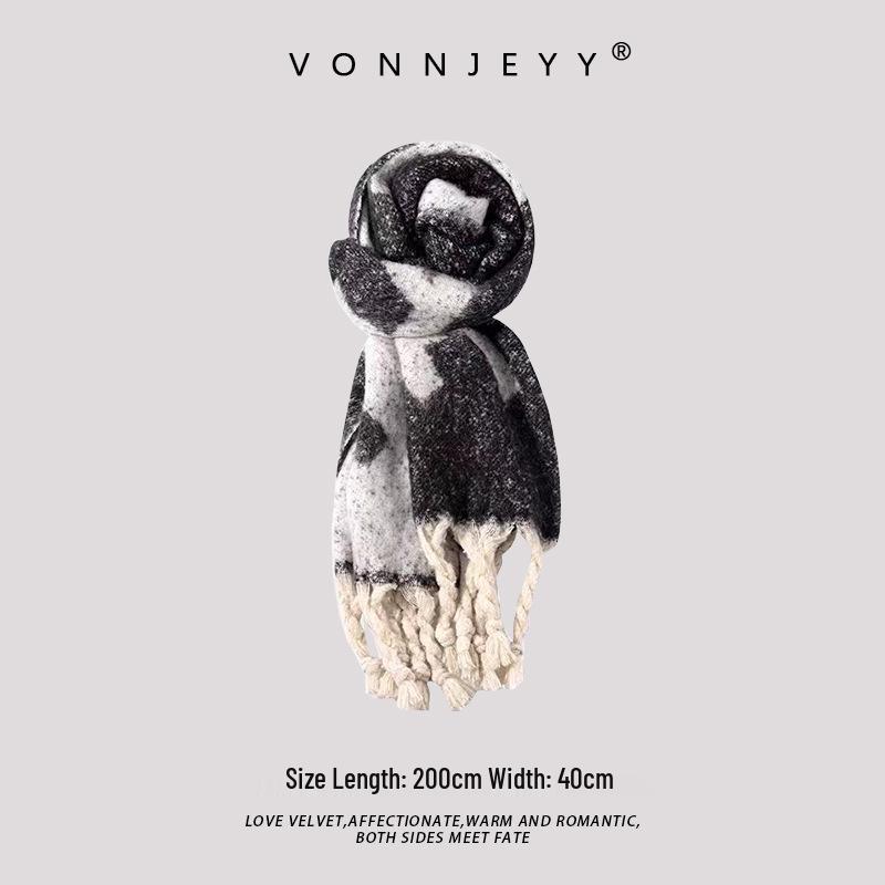 2024 Grauer Herren-Winterschal im koreanischen & japanischen Stil - Vielseitiger Studenten-Halswärmer & Schal