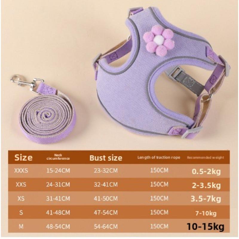 Dog Leash, Small Dog Leash, Chest and Back Strap, Bichon Frise Teddy, Cute Dog Walking, Pet Extendable