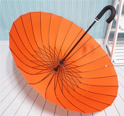 11 Bone Solid Color Double Long-handled Umbrella Wholesale Straight Pole Umbrella Retro Gift High-end Business Advertising Umbrella Men's Large
