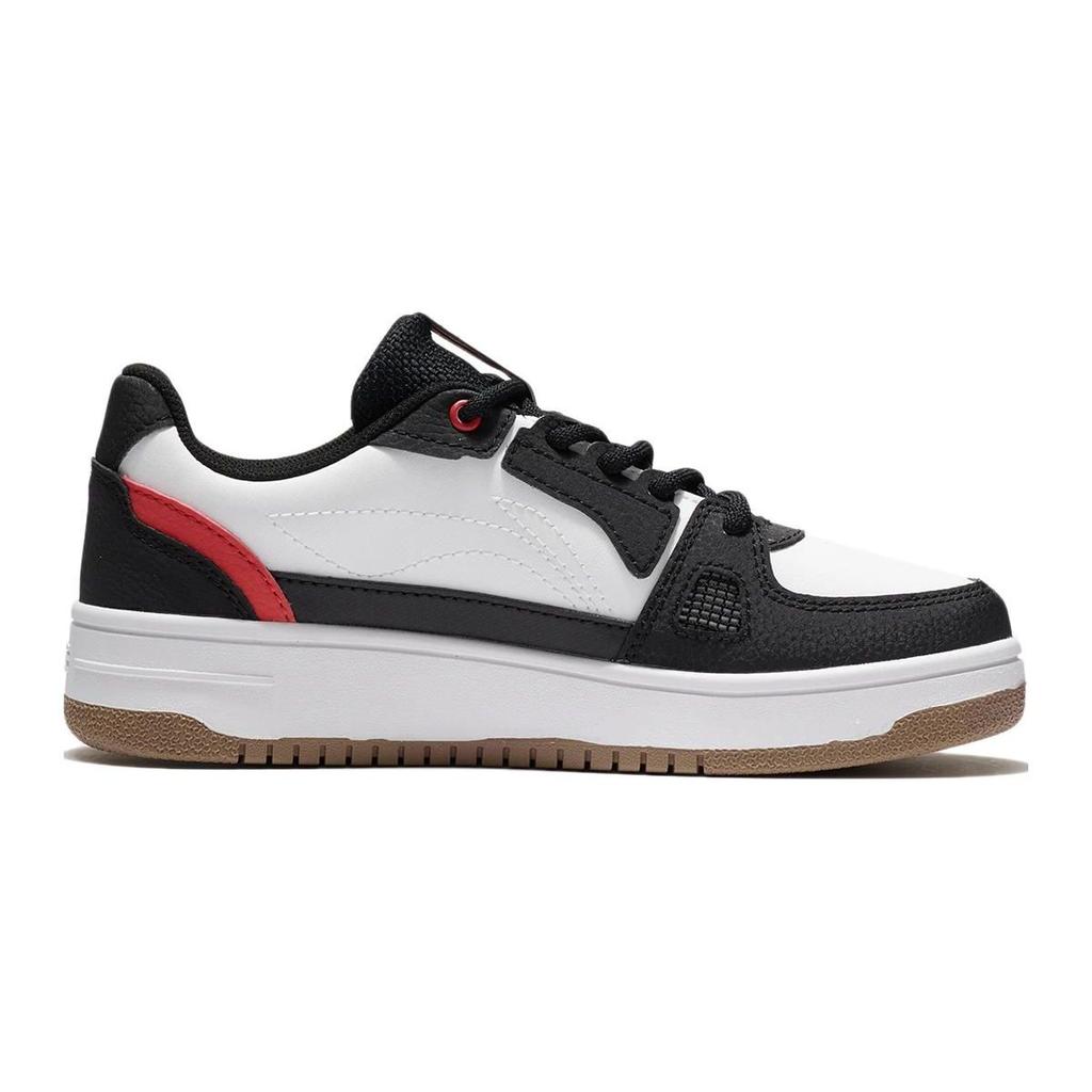 LiNing Youth Casual Durable Breathable Lightweight Low-Top Skate Shoes Kids Sneakers Black White YKCS096-1