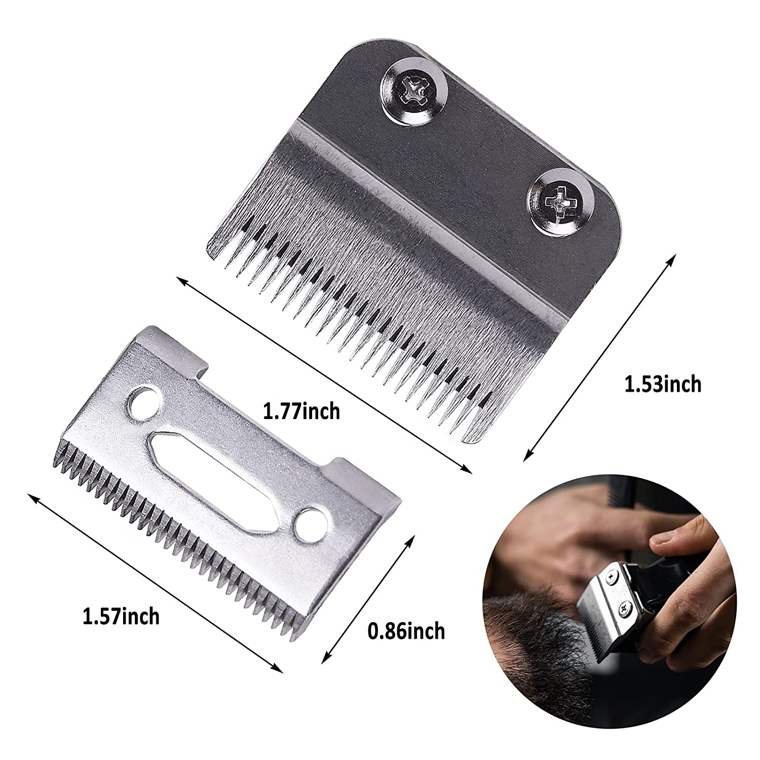 2 Hole Adjustable Replacement Clipper Blades Professional Hair Trimmer Barber Shop Standard Size Detachable Clipper Blade EU серебряный