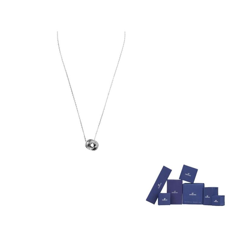 Swarovski Hyperbola Rhodium plated Necklaces Womens Silver F ( Fits All)-Original brand box серебряный