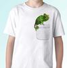 Chameleon Pocket Print White Kids Boys T-Shirt Animal Tee Top Design Funny Gift All Sizes
