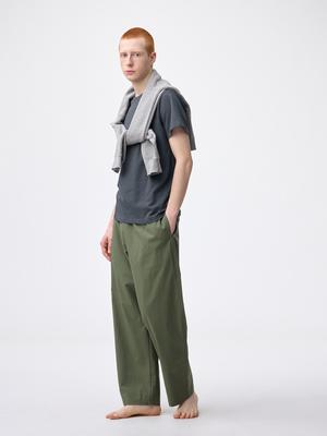 Cotton Blend Stretch Easy Pants
