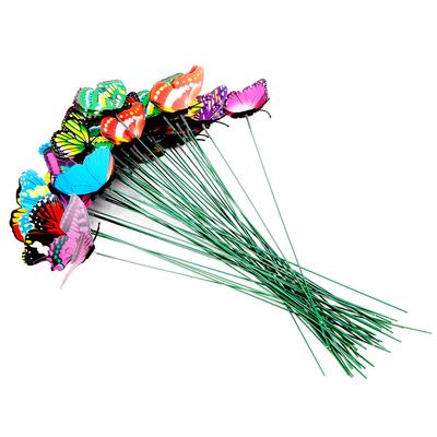 50 Pz Simulazione Farfalla Decorazione Giardino Colorato Plastica Cortile Prato Esterno Decor(7 centimetri)