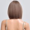 Short Brown Straight Colored Wigs With Bangs Synthetic Natural Wig For Women Daily Fiber Heat Resistant Cosplay Female Hair Wig