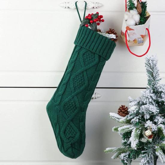 Christmas Stockings 20 Inch Large Cable Knit Stockings Fireplace Hanging Goodie Bags for Xmas Tree Holiday Home Decor