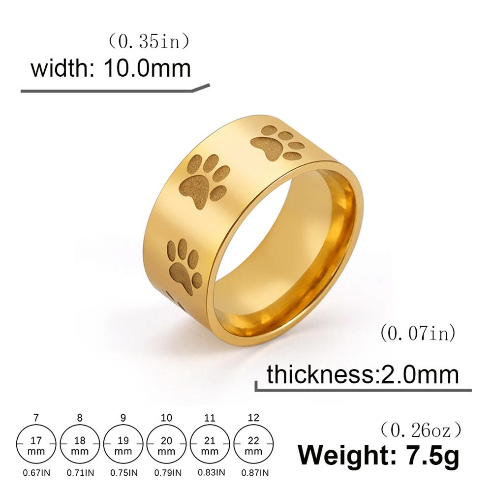 

Vintage Cat Dog Footprints Ring for Men Women Cute Animal Paws Finger Rings Stainless Steel Jewelry Party Birthday Gift 7