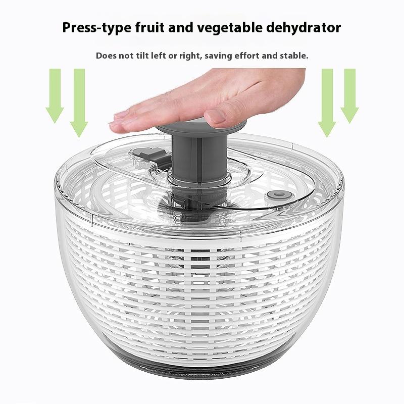 Press Frukt- og grønnsaksdehydrator Multifunksjonell grønnsakssalat Fitnessmåltidstørker Husholdningsdørslag