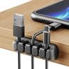 Wall mountable self-adhesive silicone cable organizer multi-functional cable winder earphone cables phone data cables wires