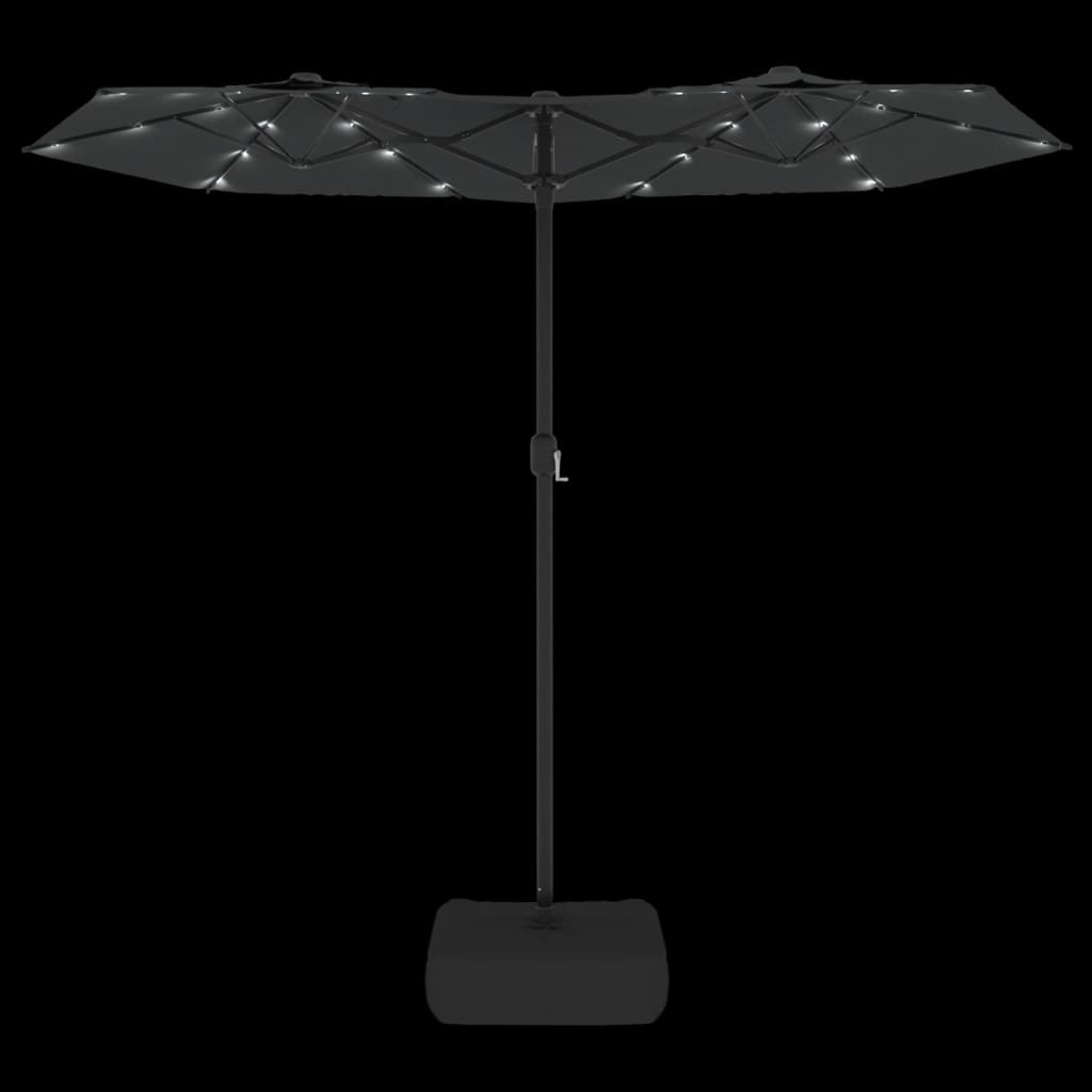 Vidaxl Podwójny Parasol Ogrodowy Z Led, Antracytowy, 316X240 Cm