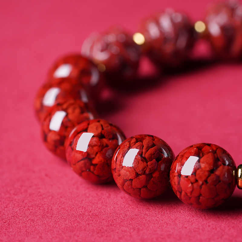 Natural Crystal Cinnabar Bracelet for Personal Protection S Three-in-one and Six-in-one Bracelet Can Be Quickly Adjusted