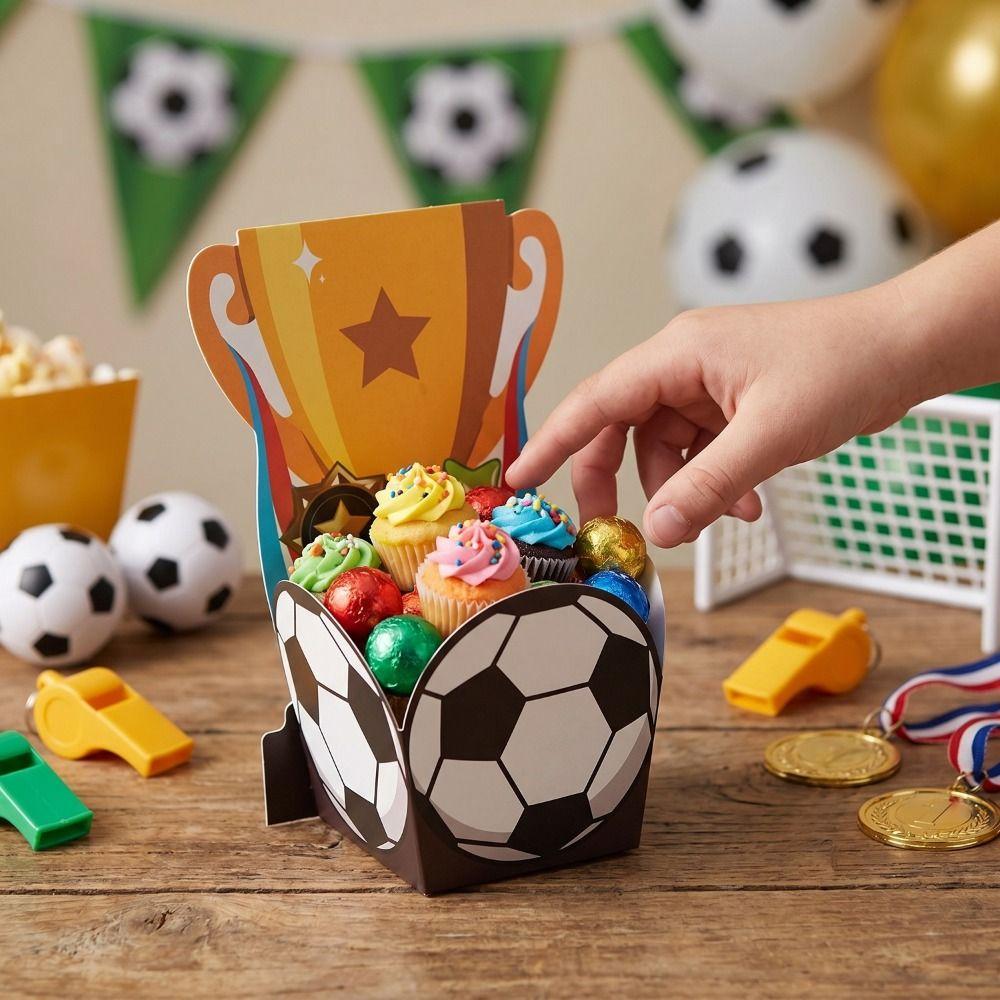 10Pcs/Pack Portable Football Candy Box Cartoon Football Trophy Box  Party Supplies
