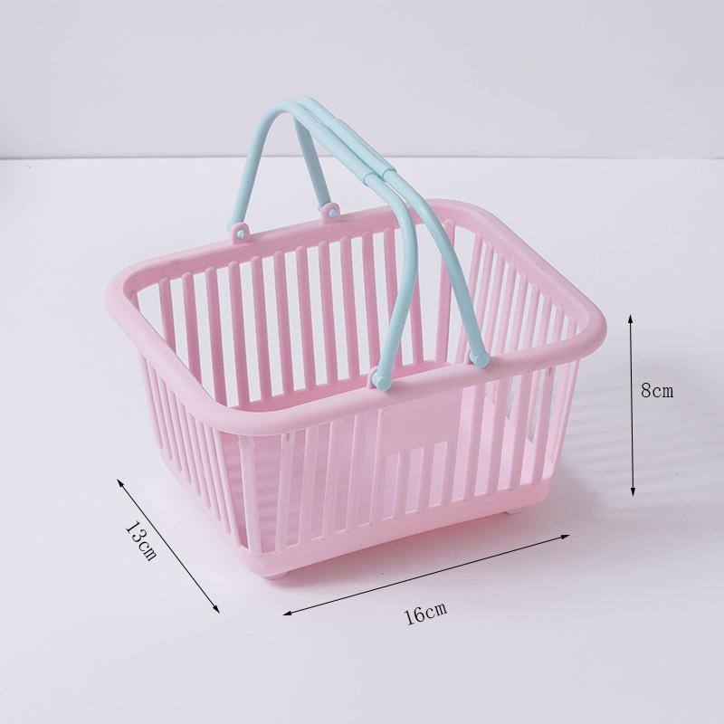 

Kitchen Storage Basket Hollow Portable Shower Bath Baskets Desktop Fruit Hanging Child Toys Snack Plastic Organizer