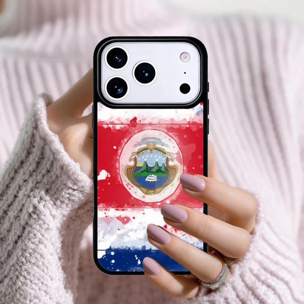 Costa Rica Rican Flag Phone Case For Apple iPhone 17 Air 16E 15 14 Plus 13 12 11 Pro Max Mini Funda Cover