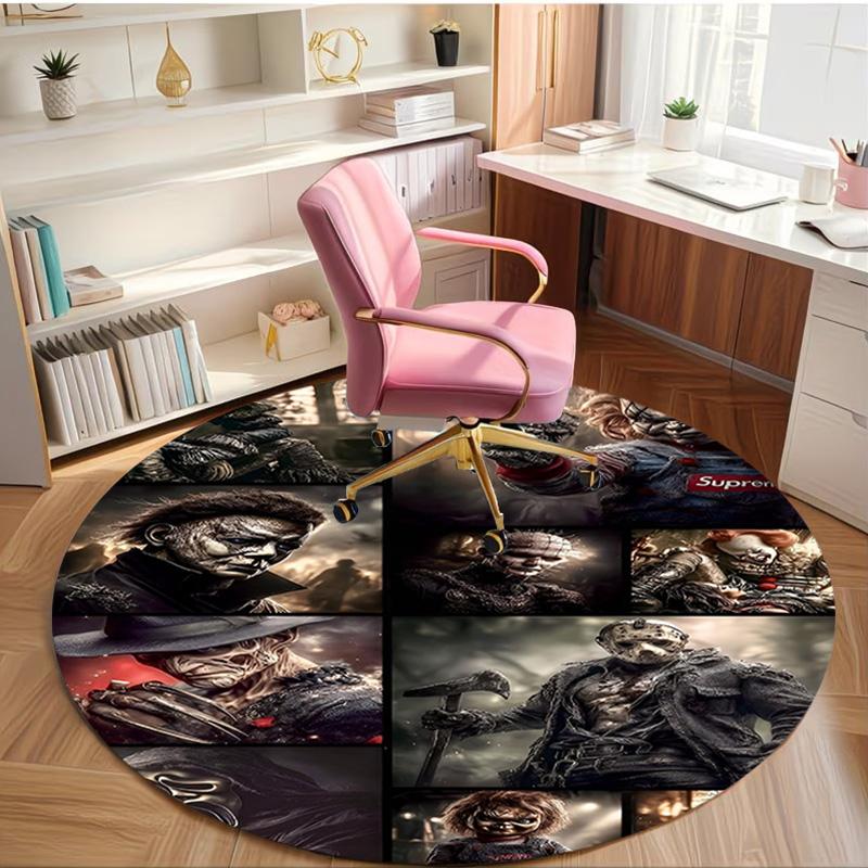 Bride of Chucky Print Round Rug, Washable Floor Carpet, For Entryway Dorm Laundry Room Office Study, Home Decor Birthday Christmas Gift