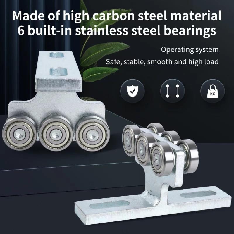 Solid Steel T Shaped Pulley Track Wheel Trolley Assembly Smooth Operation for 1-5/8" Width Channel 540lbs Load Capacity