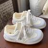 2025 new puff shoes chic Hong Kong style platform sports little white shoes children's ugly cute big head retro German training shoes