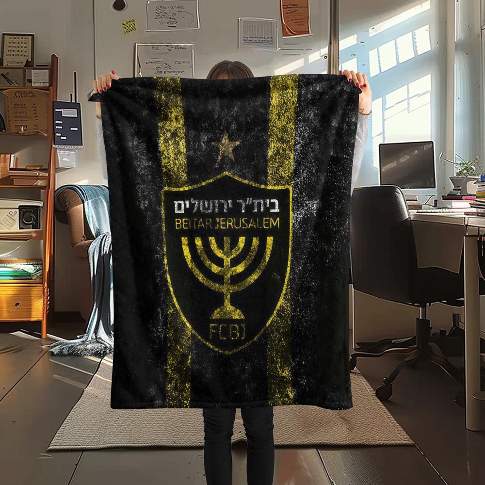 Beitar Jerusalem Football Club Flannel Blanket, High quality Comfortable for All Seasons, Home Decor, Warmth and Comfort