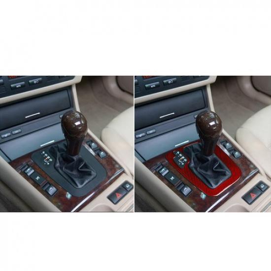 Red For BMW 3 Series E46 98-05 Carbon Fiber Gear Shift Panel Trim Cover Sticker