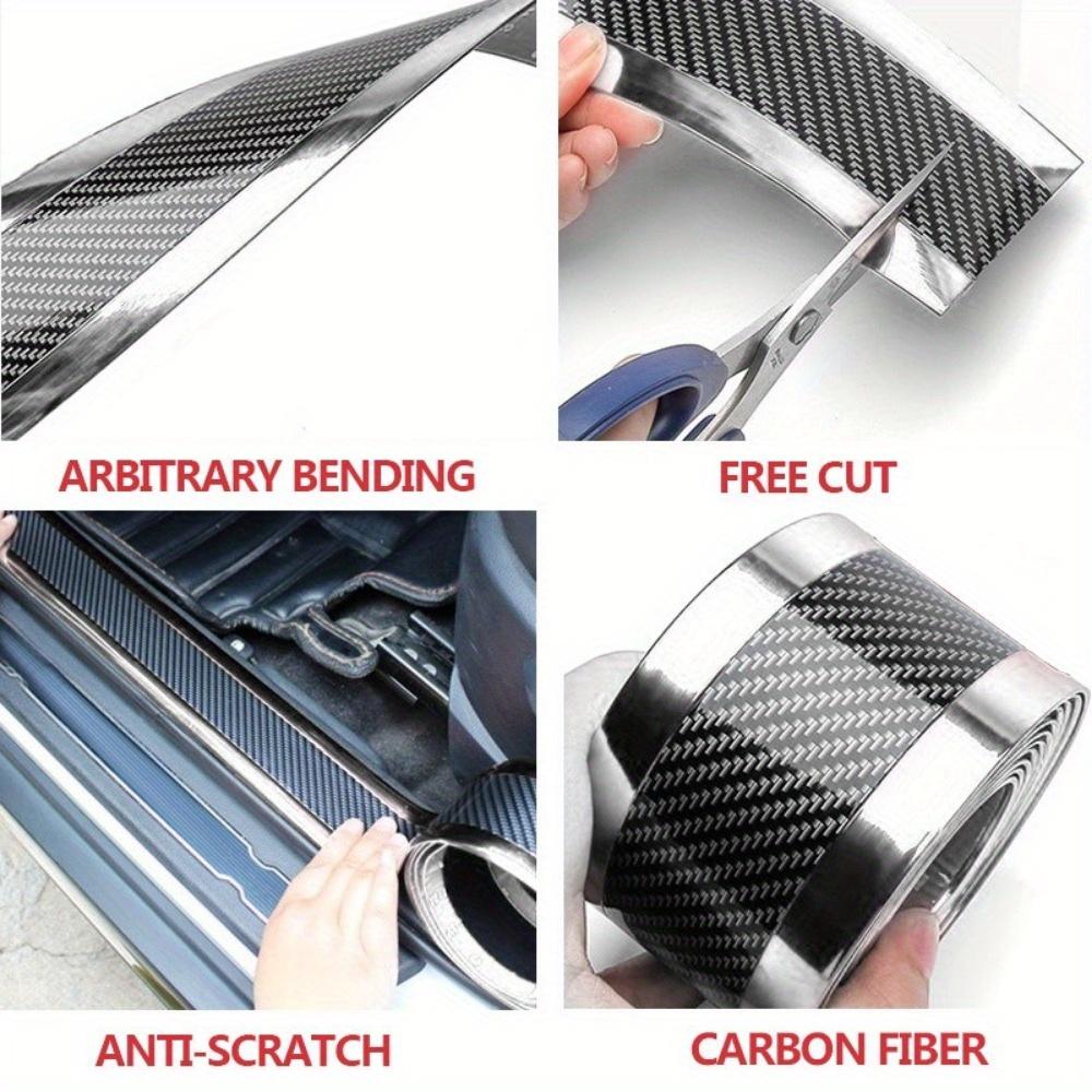 Car Stickers Anti Scratch Door Sill Protector Rubber Strip Carbon Fiber Auto Threshold Bumper Door Edge Protective Sticker Film