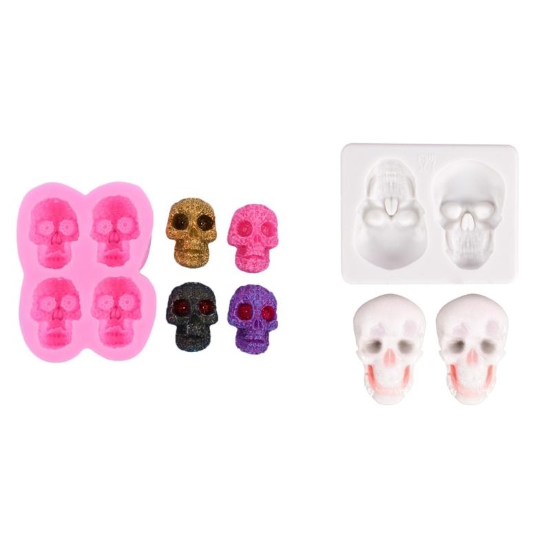 Halloween Skull Silicone Mold 3D Fondant Mold DIY Resin Ornament Mold Nonstick