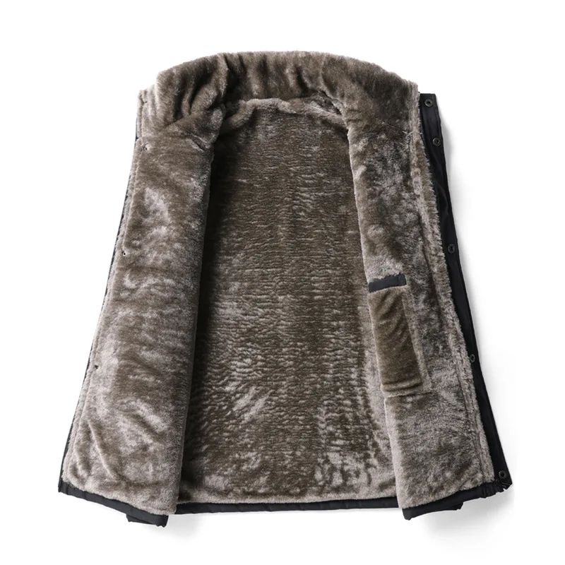 Gilet Invernale da Uomo Cashmere di Agnello Spesso Veste Uomo Ispessito Alta Qualità Gilet Marca Velluto Caldo Senza Maniche Gilet da Uomo Giacca