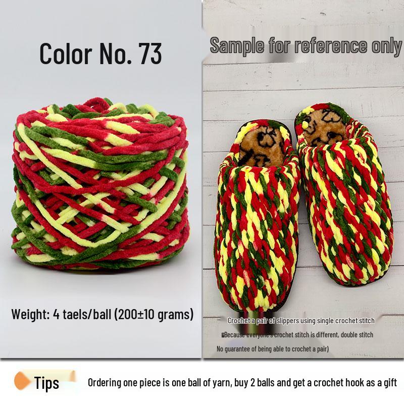 Plush Wool Yarn for Hand-Knitted Crochet Shoes & Slippers