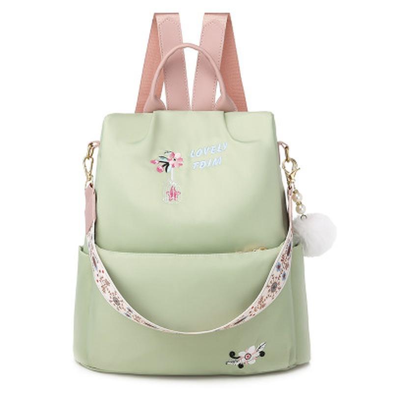 Wasserdichter Damenrucksack mit Reißverschluss Schultaschen für Mädchen Rucksack mit Blumenstickerei Damentaschen