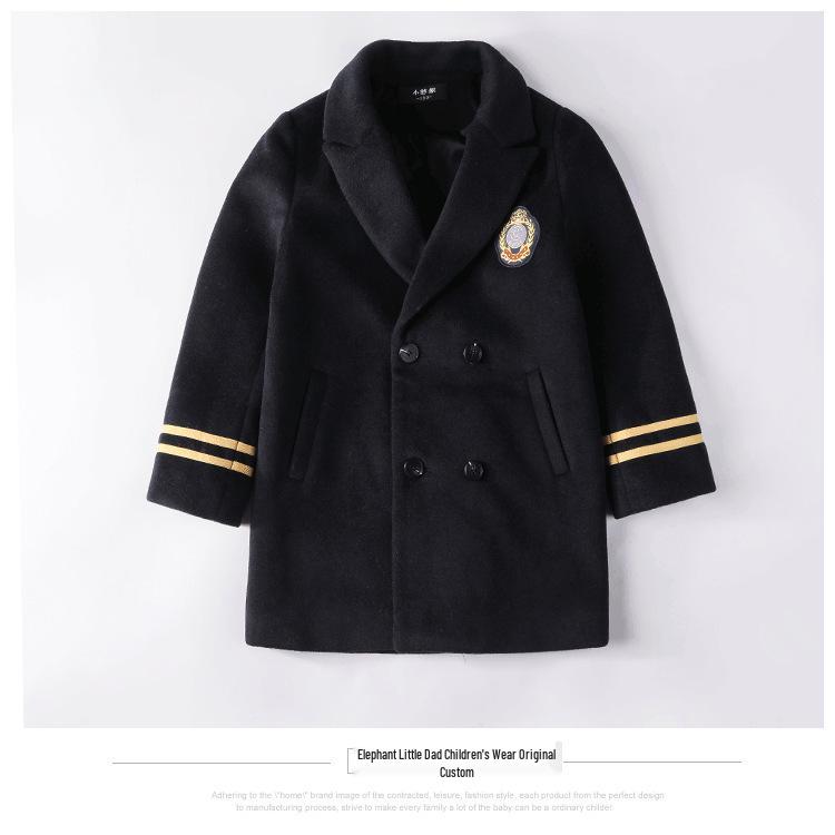 2024 Chlapecký vlněný kabát - Módní vlněná a bavlněná zateplená souprava na podzim/zimu