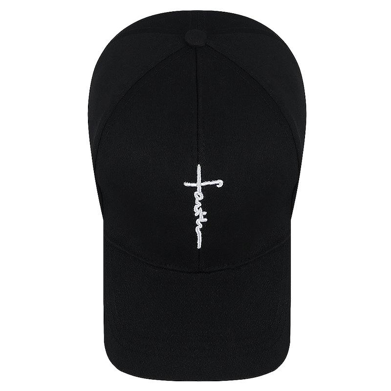 Embroidery English Cross Casual Baseball Cap Men's Women's Youth Adjustable Hat