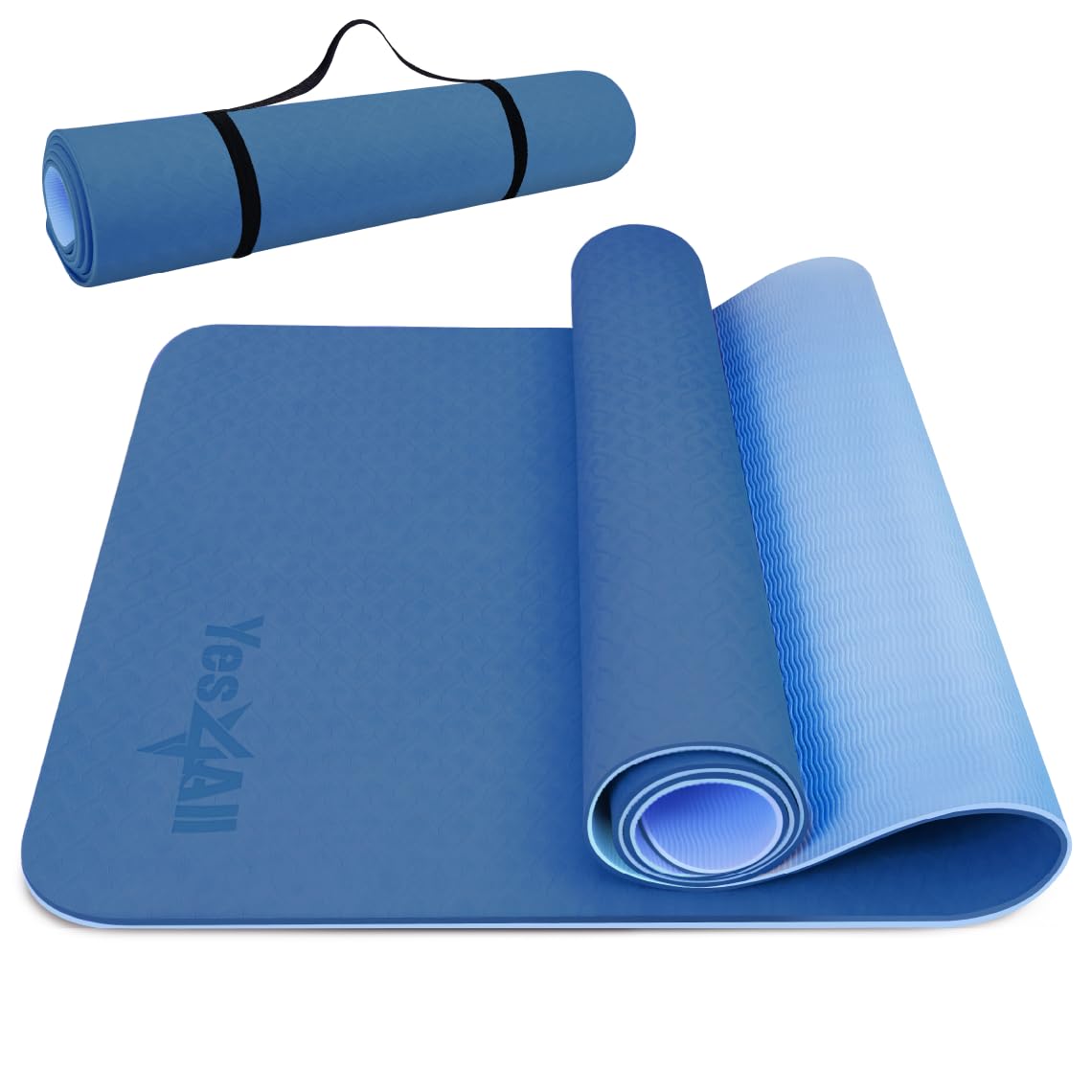 

Yes4All Foam Yoga for and with Carrying 183cm x 61cm Imported from Mat/Pilates Mat, Blue, Exercise, Fitness, Training, Strap, [Officially Japan]