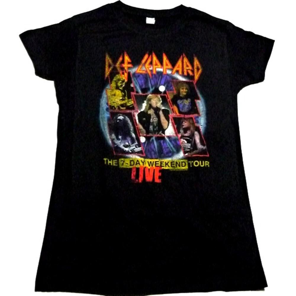 DEF LEPPARD CD lgo 7-ДНЕВНЫЙ ВЫХОДНОЙ ТУР Официальная футболка-бэбидолл XL Новая футболка Adrenalize Унисекс S