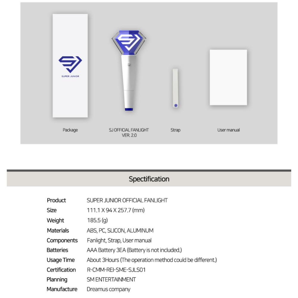 Super Junior Official Lightstick Bluetooth Fan Light KPOP Concert MD