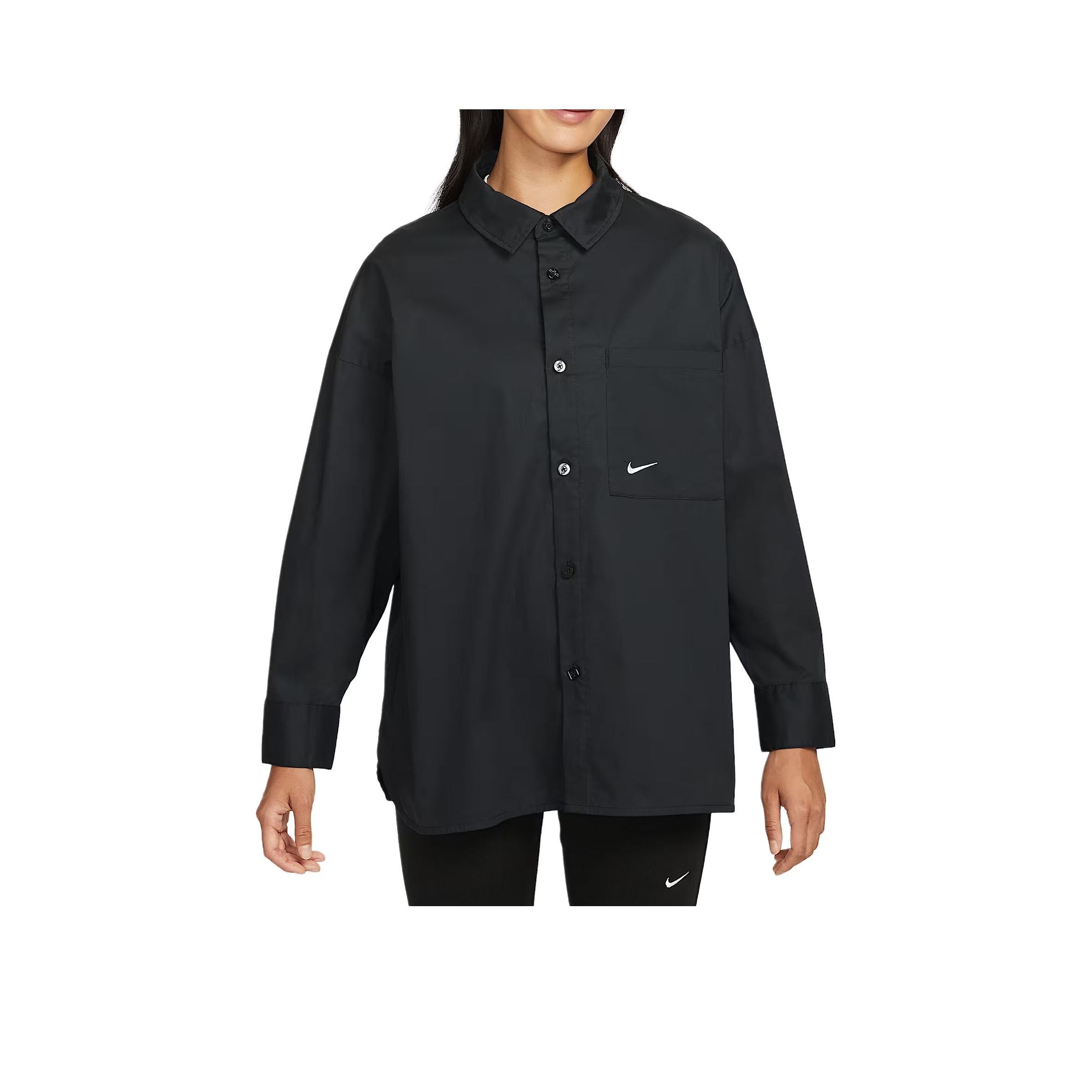 Nike Chill Poplin Casual Long Sleeve Shirt Women Tops HJ0716-011 M