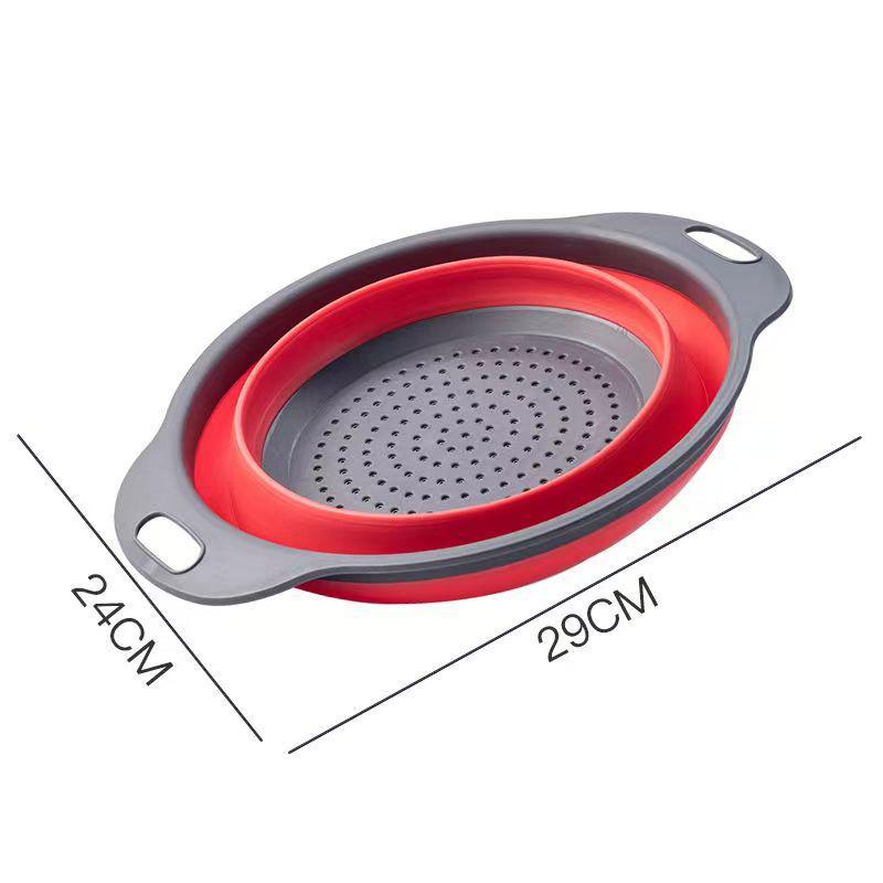 Foldable Round Vegetable & Fruit Washing Basket with Drain