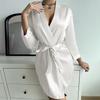 Szlafrok Kimono Szlafrok Kąpielowy Szlafroki Luksusowy Miękki Satynowy Szlafrok dla Druhny dla Kobiet Wygodny Szlafrok do Spa z Paskiem Damska Bielizna Nocna