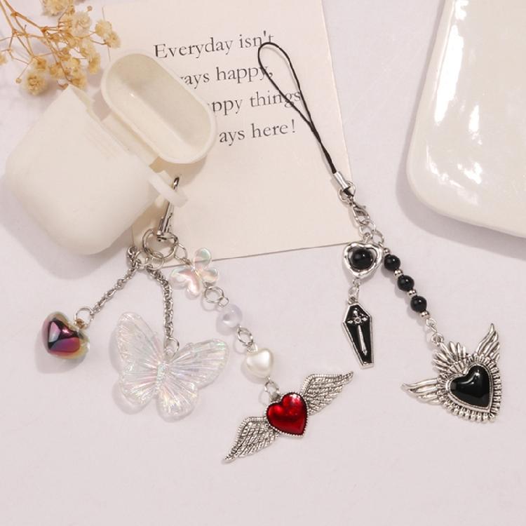 Versatile Phone Strap Angel Keychain Pendant Fashionable Heart Phone Lanyard
