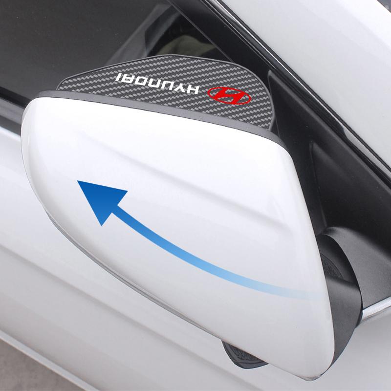 Car rearview mirror rain eyebrow sun visor Small Round Mirror For Hyundai N LINE Sonata Accent Tucson Elantra Car trunk logo mc4