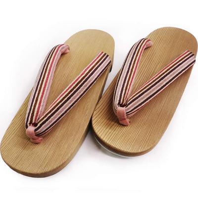Traditional Craftsmanship Passed Down Through 300 Years: Kiso Nezuko Geta (wooden Clogs) for Women (striped Pattern, Elegant Design), Made In Japan.