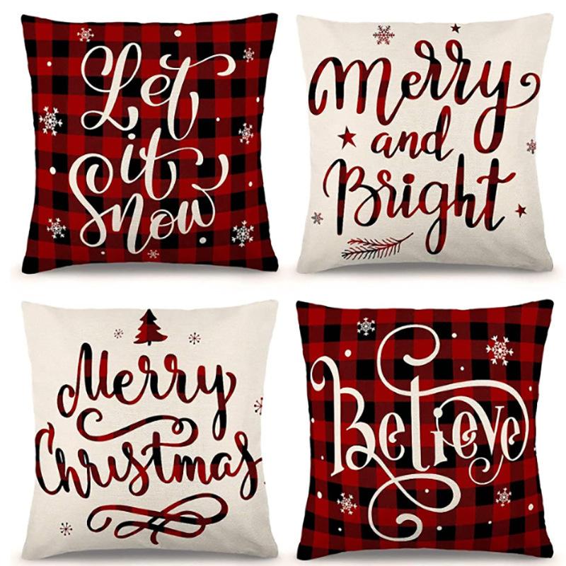 Christmas Pillow Home European Linen Sofa Cushion Cushion New Pillow Case