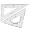 Deli Transparent Drawing Set: 15cm & 40cm Triangles with Protractor
