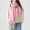 DENTS Windowpane Check Muffler - Pale Pink