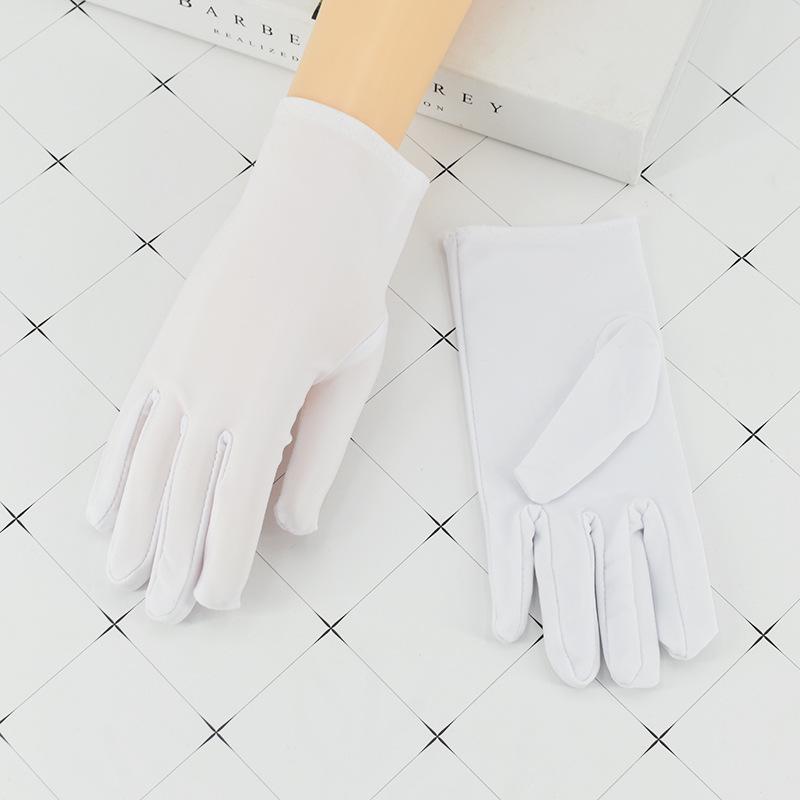 Unisex Thin Spandex Gloves for Driving & Dance In Black/White