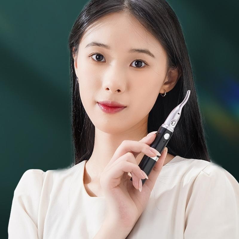 2 in 1 Beauty Tool Convenient Ladies' Electric Eyebrow Shaping Tool Heating Eyelash Curler Delicate Face Hair Trimmer