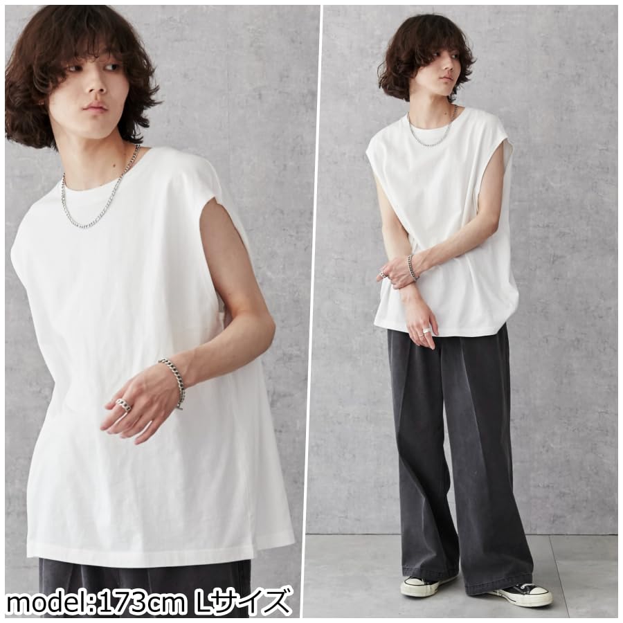 WEGO Sleeveless Cotton Oversized Tank Loose Plus Size White Men's T-Shirt, Unisex, Top, Simple, Fit, Sizes, Gift, Spring/Summer/Autumn, Small,